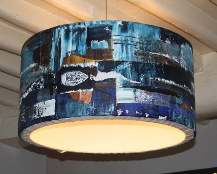 Luminaire peint - Création unique - Ø 80 cm