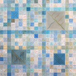 Le rang, 2014 - Série "2100" - Huile sur toile 80 x 80 cm