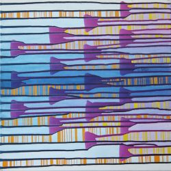 Partitions, 2026 - Technique mixte sur toile 50 x 50 cm