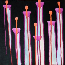 Singuliers, 2026 - Technique mixte sur toile 40 x 40 cm